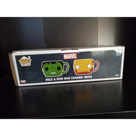 Funko Pop! Marvel Iron Man and Hulk Coffee Mug Set New with Box - Picture 4 of 4